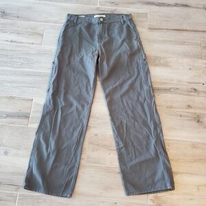 Casual Wide-Leg Utility Pants - Gray